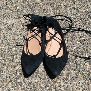 Steve Madden lace up flats. Pointed toe